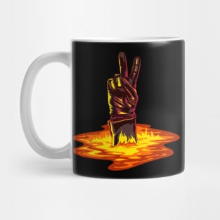 Hand. Victoria's gesture. Mug